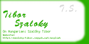 tibor szaloky business card